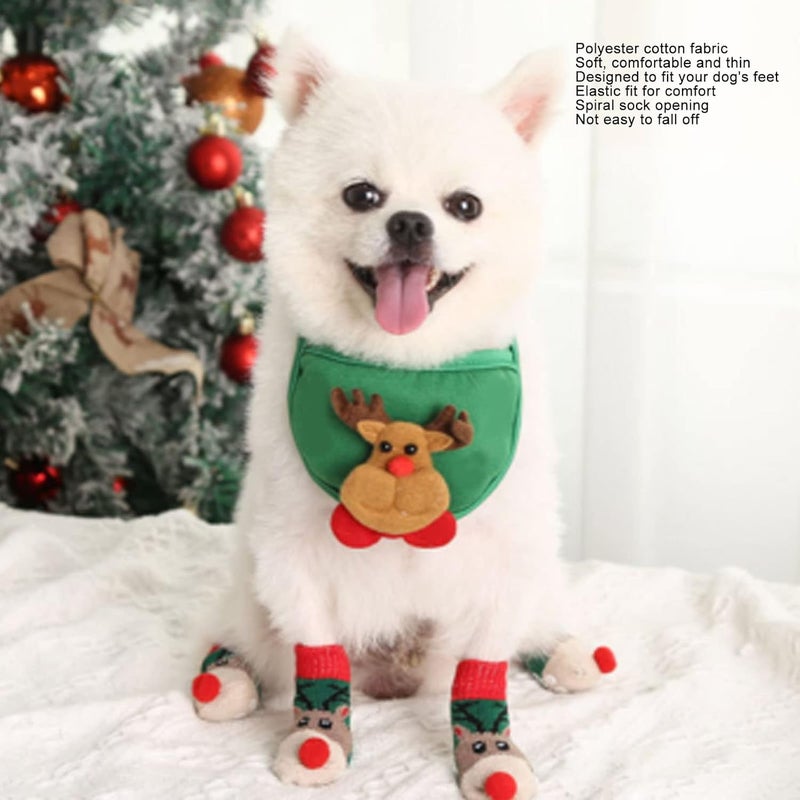 woobles Christmas Socks for Dogs, Warm Dog Paws, Deer Print, Stain Resistant and Comfortable. - Image 3